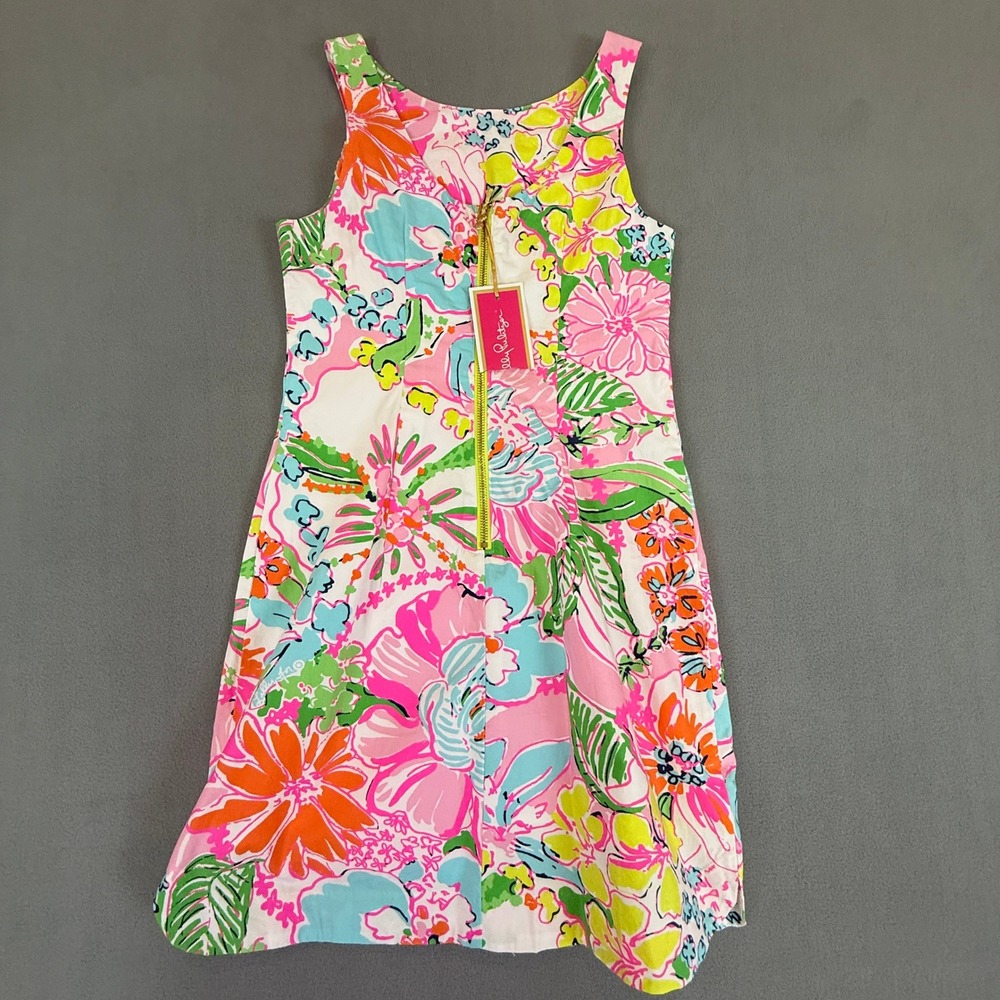 Lilly Pulitzer for Target Shift Dress Womens 2 Pink Floral Lace Trim Mini Lined - Picture 10 of 14